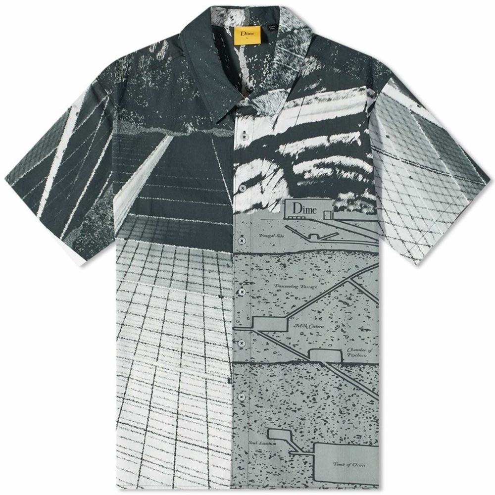 NWT L Men's Graphic Dime Secret Button Up Shirt